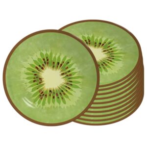 Jogo 12 Prato de Sobremesa de Cerâmica 21cm Coup Kiwi Frutas Tropicais Alleanza
