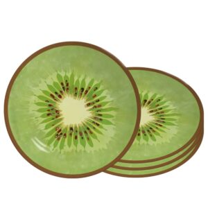 Jogo 4 Prato de Sobremesa de Cerâmica 21cm Coup Kiwi Frutas Tropicais Alleanza