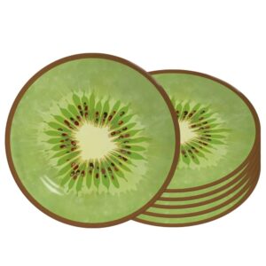 Jogo 6 Prato de Sobremesa de Cerâmica 21cm Coup Kiwi Frutas Tropicais Alleanza