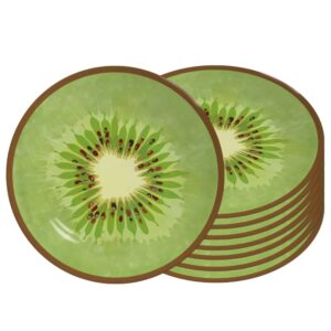 Jogo 8 Prato de Sobremesa de Cerâmica 21cm Coup Kiwi Frutas Tropicais Alleanza
