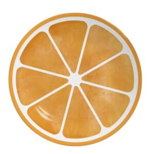 Prato de Sobremesa de Cerâmica 21cm Coup Laranja Frutas Tropicais Alleanza
