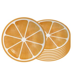 Jogo 8 Prato de Sobremesa de Cerâmica 21cm Coup Laranja Frutas Tropicais Alleanza