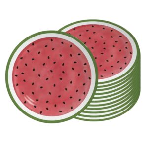 Jogo 12 Prato de Sobremesa de Cerâmica 21cm Coup Melancia Frutas Tropicais Alleanza