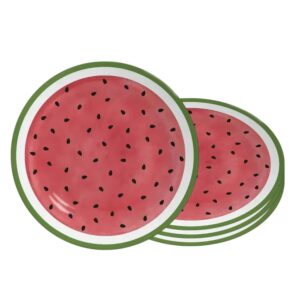 Jogo 4 Prato de Sobremesa de Cerâmica 21cm Coup Melancia Frutas Tropicais Alleanza