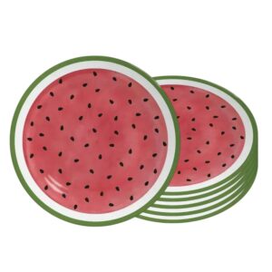 Jogo 6 Prato de Sobremesa de Cerâmica 21cm Coup Melancia Frutas Tropicais Alleanza