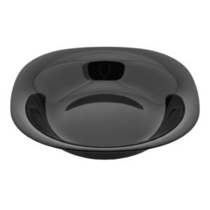 Prato Fundo De Vidro Opalino Preto para Massas Risoto 21cm Quadrado Resistente Em Casa Tem
