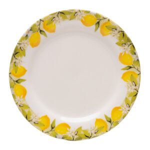 Prato de Sobremesa Branco de Cerâmica Limão Siciliano 20cm Lyor Mesa Posta
