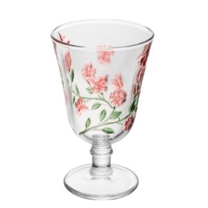 Taça para Água de Cristal Flores Lys Hand Painting 240ml Lyor