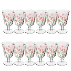 Jogo 12 Taça para Água de Cristal Flores Lys Hand Painting 240ml Lyor