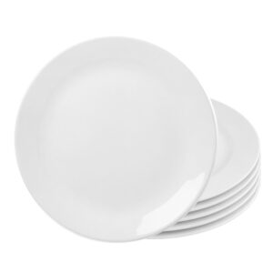 Jogo 6 Prato Raso de Vidro Branco Opalino 25,5cm Essenza Rojemac
