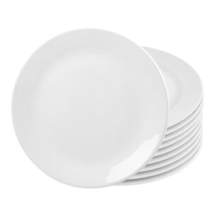 Jogo 10 Prato de Sobremesa de Vidro Branco Opalino 29cm Essenza Rojemac