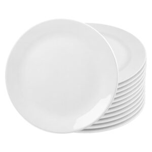 Jogo 12 Prato de Sobremesa de Vidro Branco Opalino 29cm Essenza Rojemac