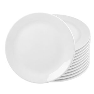 Jogo 12 Prato Raso de Vidro Branco Opalino 27cm Essenza Rojemac