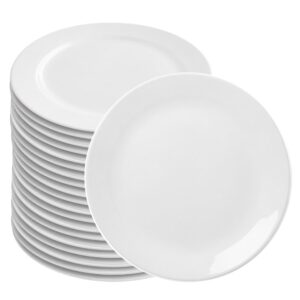 Jogo 20 Prato Raso de Vidro Branco Opalino 27cm Essenza Rojemac