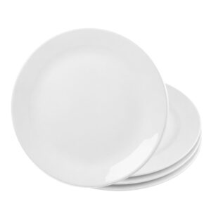 Jogo 4 Prato Raso de Vidro Branco Opalino 27cm Essenza Rojemac