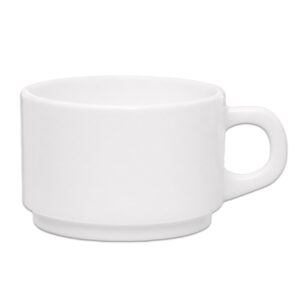 Jogo 4 Xícara de Café Branca Vidro Opalino Hotel Restaurante 90ml Rojemac Essenza