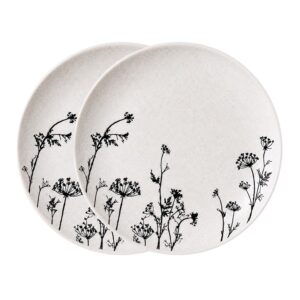 Jogo 2 Prato Sobremesa de Cerâmica Tainan Floral Moderno Mesa Posta Tainan Em Casa Tem 20cm