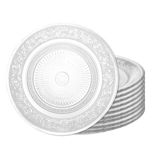 Jogo 10 Prato de Sobremesa de Vidro Transparente Revelo Fino Pratinho 18cm Mesa Posta Haüskraft