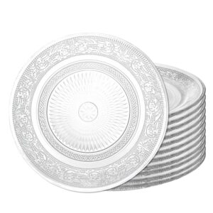 Jogo 12 Prato de Sobremesa de Vidro Transparente Revelo Fino Pratinho 18cm Mesa Posta Haüskraft