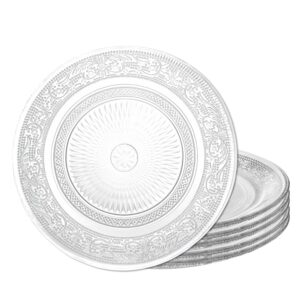 Jogo 6 Prato de Sobremesa de Vidro Transparente Revelo Fino Pratinho 18cm Mesa Posta Haüskraft