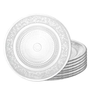 Jogo 8 Prato de Sobremesa de Vidro Transparente Revelo Fino Pratinho 18cm Mesa Posta Haüskraft