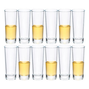 Kit 12 Copo de Shot Dose Vidro Titanium Copinho Cachaça Tequila Resistente Luxo 65ml Haüskraft Premium