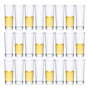 Kit 24 Copo de Shot Dose Vidro Titanium Copinho Cachaça Tequila Resistente Luxo 65ml Haüskraft Premium