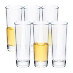 Kit 6 Copo de Shot Dose Vidro Titanium Copinho Cachaça Tequila Resistente Luxo 65ml Haüskraft Premium