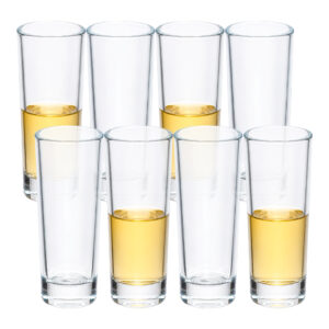 Kit 8 Copo de Shot Dose Vidro Titanium Copinho Cachaça Tequila Resistente Luxo 65ml Haüskraft Premium