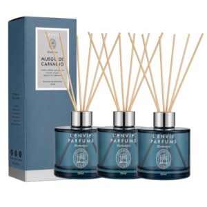 Kit 3 Difusor de Perfume Musgo de Carvalho Floral Aquoso Amadeirado Lenvie 200ml