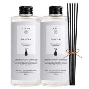 Kit 2 Refil de Difusor de Perfume Fountain Aromatizador com Varetas Lenvie 200ml