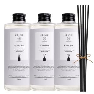 Kit 3 Refil de Difusor de Perfume Fountain Aromatizador com Varetas Lenvie 200ml