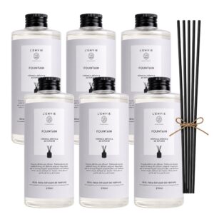 Kit 6 Refil de Difusor de Perfume Fountain Aromatizador com Varetas Lenvie 200ml