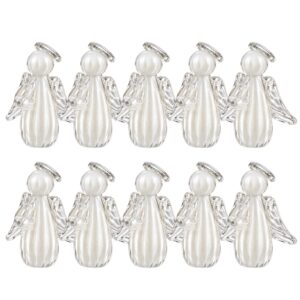 Kit 10 Anjinho Uriel de Cristal Murano Lembrancinha Batizado Primeira Comunhão Pérola Marfin 6cm