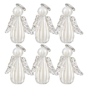 Kit 6 Anjinho Uriel de Cristal Murano Lembrancinha Batizado Primeira Comunhão Pérola Marfin 6cm