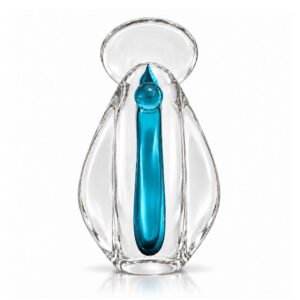 Imagem Nossa Senhora Santa Maria Azul Pequena de Cristal Murano 15x9cm