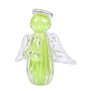 Anjinho Uriel Mini Anjo Cristal Murano Lembrancinha Batizado Primeira Comunhão Verde 10cm
