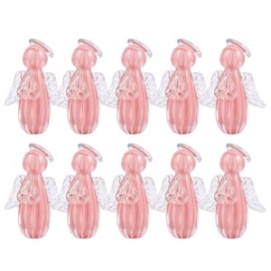 Kit 10 Anjinho Uriel Mini Anjo Cristal Murano Lembrancinha Batizado Primeira Comunhão Rosa 8cm