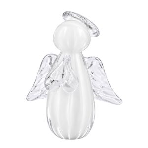 Anjinho Uriel Mini Anjo Cristal Murano Lembrancinha Batizado Primeira Comunhão Branco 10cm