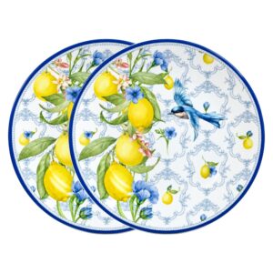 Jogo 2 Prato Raso de Cerâmica Limão Siciliano Coup Sicilia 29cm Alleanza Mesa Posta